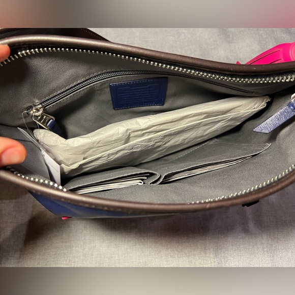 NWT Coach Navy/Pink/Brown Large Tote Bag - Picture 4 of 7